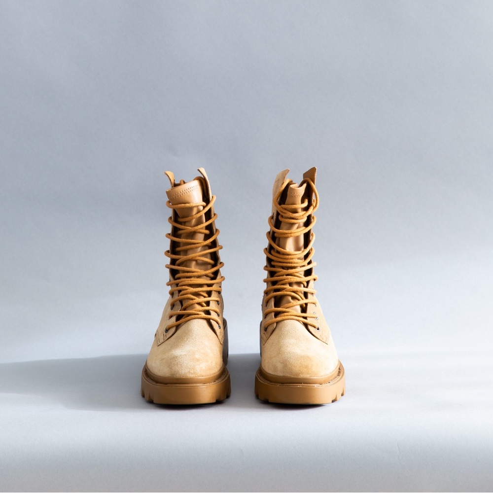 Ash Tan Lace-Up Women's Boots